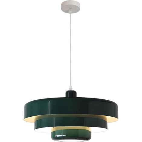 Suspension nordique en métal orange 13,7 pouces, luminaires suspendus modernes milieu de siècle, design 3 couches, lustre plafonnier vintage pour salon couloir