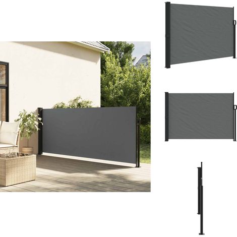 Seitenmarkise Ausziehbar Anthrazit 140x500 cm - Seitenmarkise - Gartensonne - Sonnensschutz - Balkonscreening - Terrassenüberdachung (1/5)