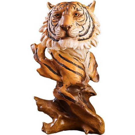 Figuras decorativas de animales: caballo, león, tigre, escultura de resina, madera dorada, modelo XXL para sala de estar, oficina, bar. (1/5)