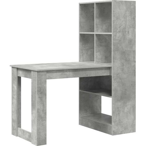 Maison Exclusive - Schreibtisch Beton Grau 122 x 67 x 145 cm Holz