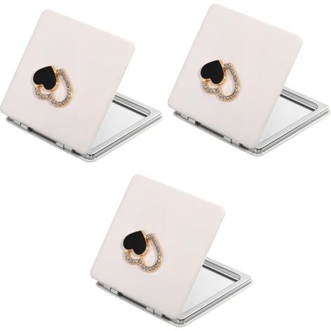 Lot de 3 Miroirs de Maquillage Double Face Portables avec Étui - Miroirs Compacts Cosmétiques pour Occasions Spéciales (1/5)