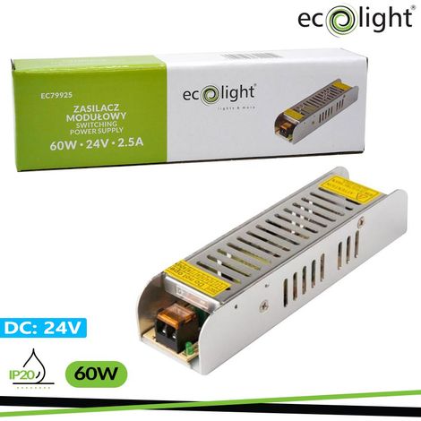 ALIMENTATORE 24V 60W 2.5A IP20 160X40X32 (1/3)