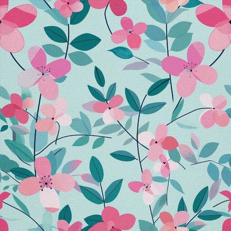 Tissu décoratif d'extérieur Oxford - Motif printemps I DX7286 (1/5)