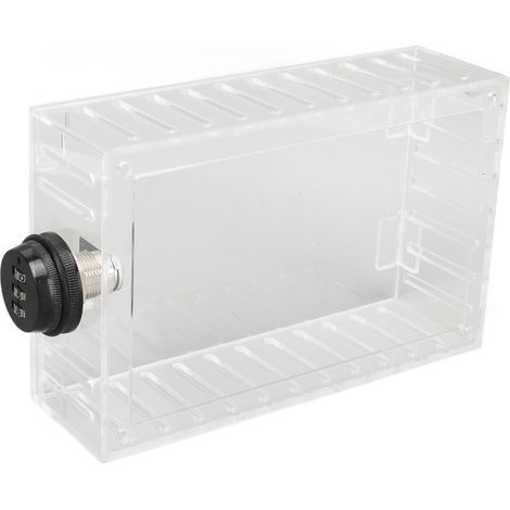 Coffre de verrouillage pour thermostat universel, grand, transparent, protection de thermostat mural avec cadenas à code. (1/5)