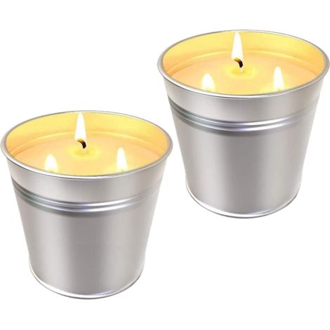 Bougie Aromathérapie - Cire De Soja - Parfum Citronnelle - Boîte Métallique Grande Taille - Mèche Triple - 1 Pièce (1/5)