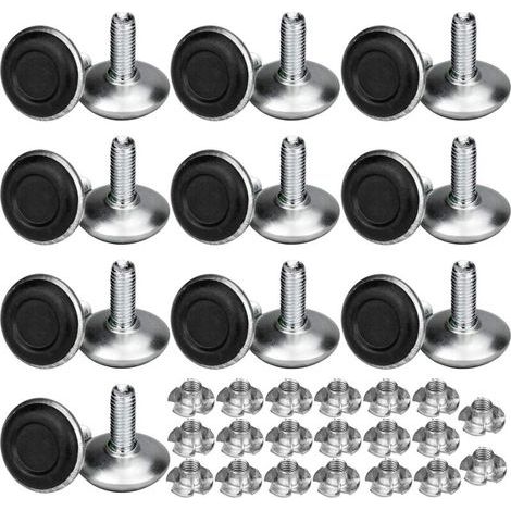 20 Pack Pied Vérin Réglable Pour Meuble, Pied de Nivellement Aevc T-écrou Filetage M8x20x30mm, Vis Support de Nivellement Pieds de meuble, Chaise, Table (1/5)