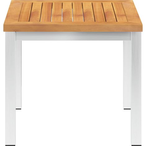 Table d'appoint de jardin,Table d'extérieur 45x45x38 cm Bois d'acacia et inox CFW46765 (1/5)