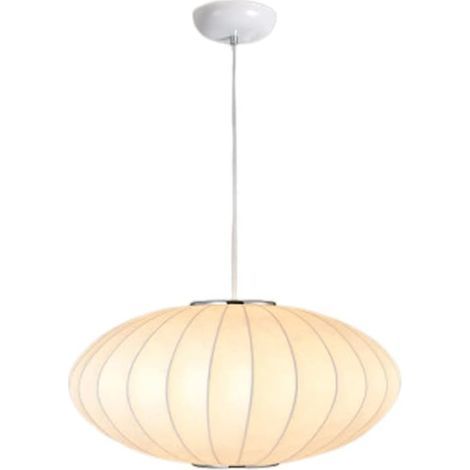 Round Lantern Chandelier, Japanese Bubble Saucer Pendant Light, Modern Fabric Ceiling Lamp for Restaurant, Living Room, Dining Room, Hallway, Porch, Entryway / 30cm/11.81inch (1/5)