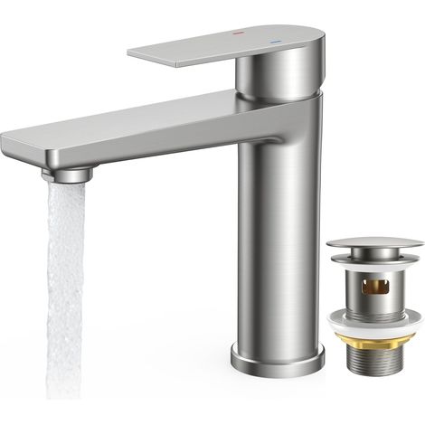 Robinet de Lavabo pour Salle de Bain, Mitigeur Inox (1/5)