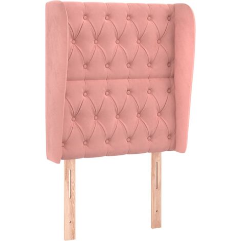Maison Exclusive - Cabecero con orejas de terciopelo rosa 83x23x1 (1/5)