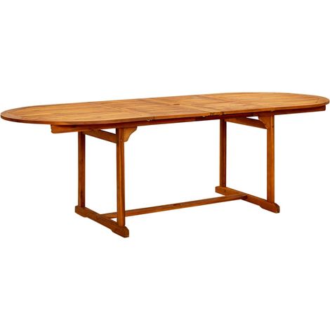 vidaXL Gartentisch (160-240)x100x75cm aus massivem Akazienholz