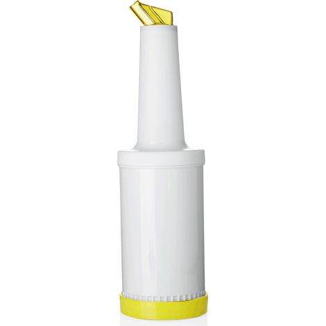 Bec verseur graduée et flacon de conservation en Polypropylène 1 L jaune H 320 mm Ø 90 mm - Was Germany