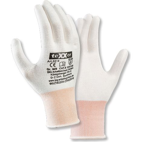 teXXor® Schnittschutz-Strickhandschuhe OHNE BESCHICHTUNG, Weiß (1/5)
