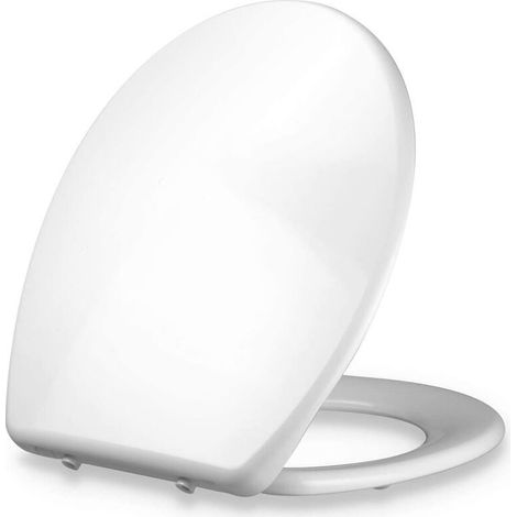 Abattant WC frein de chute 44 cm x 37 cm – Urée-formaldéhyde antibactérien – Charge jusqu'à 150 kg – Installation simple avec boulons à expansion (1/5)