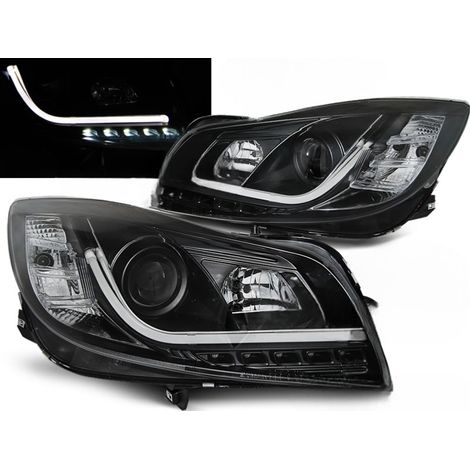 Paire de feux phares Opel Insignia de 2008 a 2012 LED LTI DRL noir-27361661