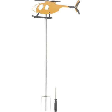 Girouette en forme d'avion, sculpture éolienne d'extérieur pour la décoration de jardin, cadeau pour les passionnés d'aviation (jaune) (1/5)
