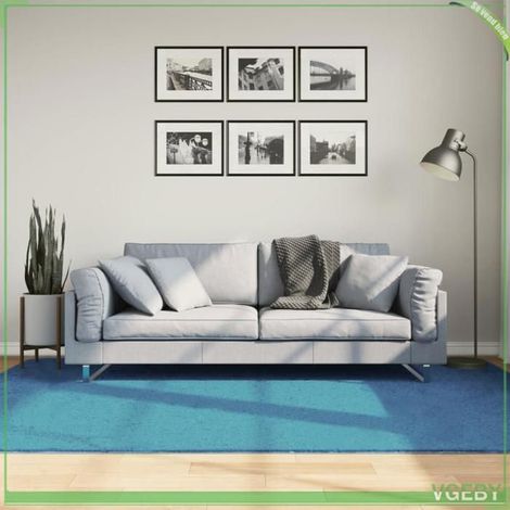 375603 Tapis OVIEDO à poils courts turquoise 160x230 cm (1/5)
