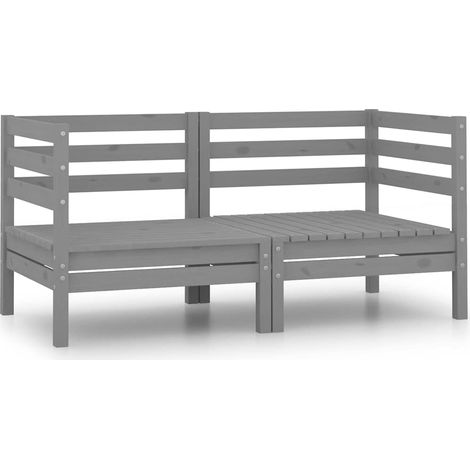 Corner Sofa Grey Solid Pinewood Medium Modular Corner Sofa vidaXL (1/5)