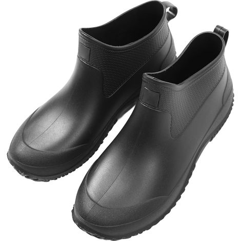 Chaussures de pluie antidérapantes imperméables à tige courte pour lavage auto et activités extérieures Noir 44 (1/5)