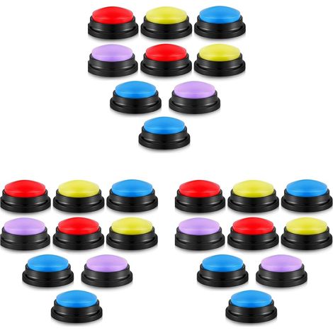 24 Pièces Réponse Buzzers Bouton Réponse Buzzer Game Show Buzzer Bouton Enregistrable Buzzers de Classe pour la Fête D'Équipe de Noël (1/5)