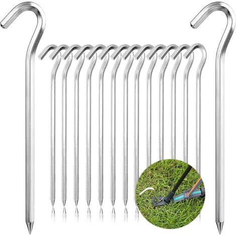 20 Pièces Piquet de Tente Sardines de Fixation Piquet Sol Sardines Camping Clous de Sable 18 cm Aluminium Piquet Jardin Piquets de Tente de Camping en Plein air