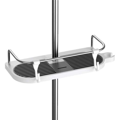 No drilling required for shower rod storage new universal bathroom storage rack, suitable for round shower rods with a diameter of 18mm to 25mm. (1/4)
