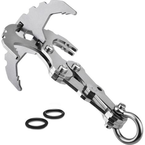 Outdoor Folding Gravity Grab Hook Rock Climbing Rescue Claw Survival Mountaineering Hook Tool Multifunctional Stainless Steel
