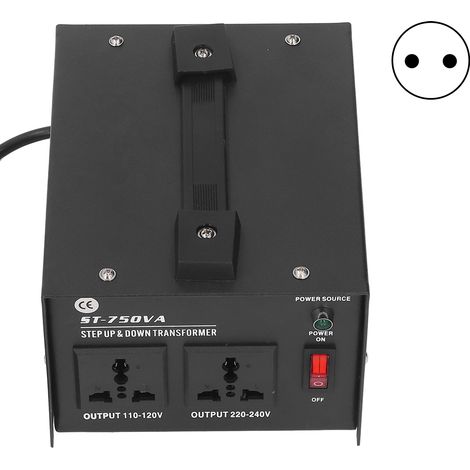 Transformateur réglable 750W, convertisseur 110V-220V, entrée 110V-120V, sortie 220V-240V, prise UE, élévateur/abaisseur de tension (1/5)