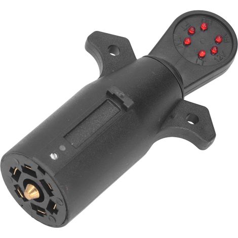 Tester per luci del rimorchio, adattatore connettore a lama per camper a 7 pin con 6 LED, tester per luci del rimorchio resistente alle intemperie per veicoli, spina USA.