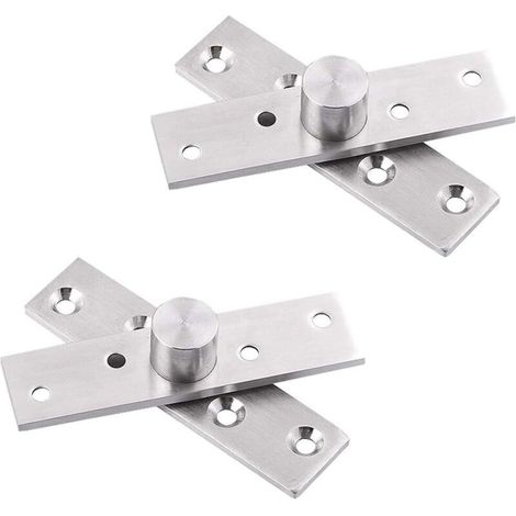Jeu de 2 charnières de porte pivotantes à 360 degrés en acier inoxydable, 75,2 x 18 mm (1/4)