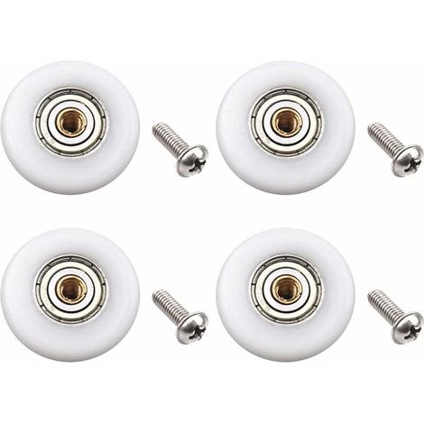 Set of 4 shower door rollers – replacement for sliding glass doors (roller diameter 23 mm) (1/5)