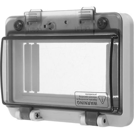 Boîte de distribution du disjoncteur 6 voies Couvercle transparent étanche PC ABS Protection humidité pour panneaux électriques extérieurs fenêtre d’inspection intégrée (1/5)