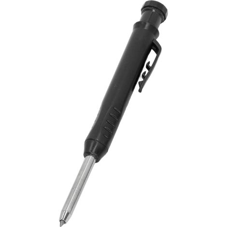 Kit de crayon de menuisier mécanique avec taille-crayon intégré, recharge 2,8 mm, lot pour travaux du bois, noir (1/5)