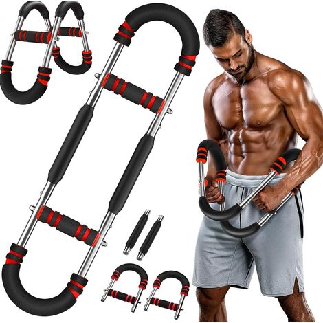 Trainer braccia regolabile 3 livelli acciaio nero rosso OKMYHOME (1/3)