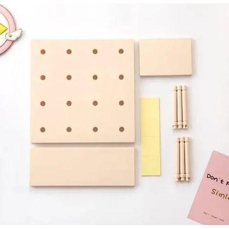 Présentoir mural sans perçage (beige) - Organisateur de rangement pour assiettes - Décoration murale pour salon, cuisine et chambre (1/5)