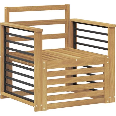 Conjunto de sofás de exterior Madera de Acacia Sólida Blanco vidaXL