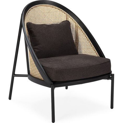 Fauteuil Glendora - Noir, Brun, Naturel (1/3)