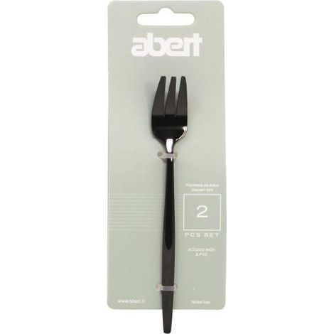 Abert set 2 pz forchettina dolce Porto black acciaio inox 18/c PVD nero