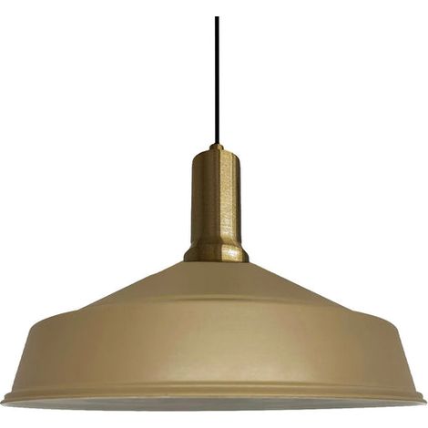 Suspension Industrielle en Métal Beige Peint à la Main – Lustre Vintage E27 Ø41 cm pour Salon, Chambre ou Salle à Manger (1/5)