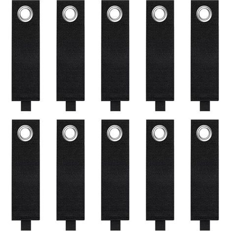 Set di 10 organizer per prolunghe, cinghie di prolunga resistenti, cinghie portatili con chiusura a strappo e occhielli per riporre tubi da giardino, corde e cavi. (1/5)