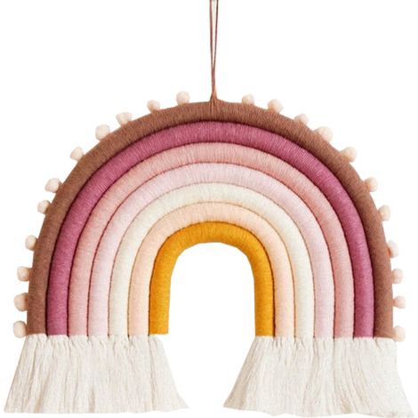 Tenture Murale Arc-en-ciel - Macramé Tissé à la Main - Décoration Intérieure pour Chambre Bébé Enfant Salon - 1 Pièce (1/5)