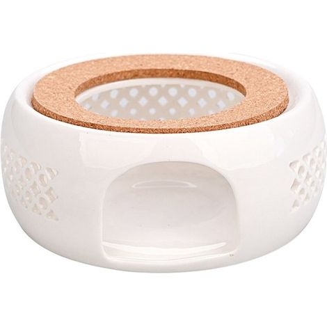 Scalda-teiera in ceramica di lusso, teiera, tè, accessori da cucina, casa, piastra riscaldante, lumini, regalo, bianco (1/5)
