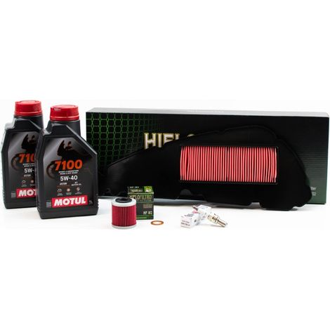 Kit Révision Filtres Bougies pour PIAGGIO MP3 400 HPE ABS de 2022 à 2024 - MOTUL 7100 5w40 2L