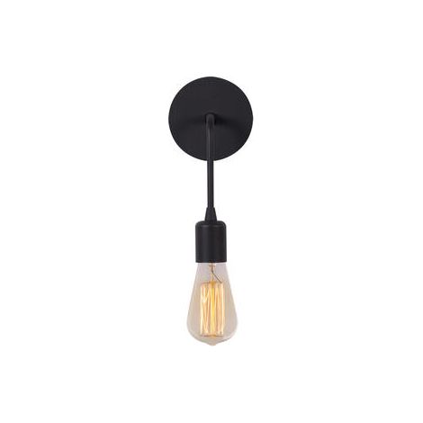 Aplique de pared, color hierro negro, 6x12x27 cm, casquillo E27 max 40W
