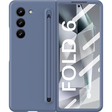 Custodia per Samsung Galaxy Z Fold6 5G, con vetro e stilo, blu (1/5)