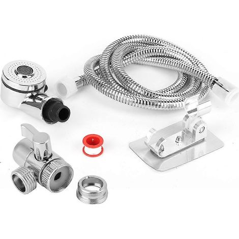 Douche à main pour salle de bain, kit de lavage des cheveux avec adaptateur de robinet et accessoires, ensemble convertisseur pour douchette, matériel de plomberie. (1/5)