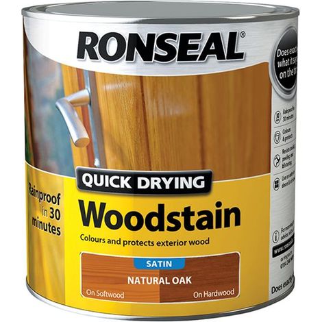 Ronseal 36947 Quick Drying Woodstain Satin Natural Oak 2.5 litre RSLQDWSNO25L