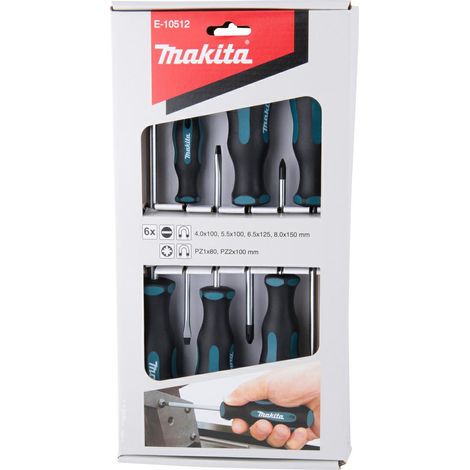 MAKITA ZESTAW WKRĘTAKÓW 6szt. (SL4,0 x 100 / SL5,5 x 100 / SL6,5 x 125 / SL8 x 150 / PZ1 x 80 / PZ2 x 100)