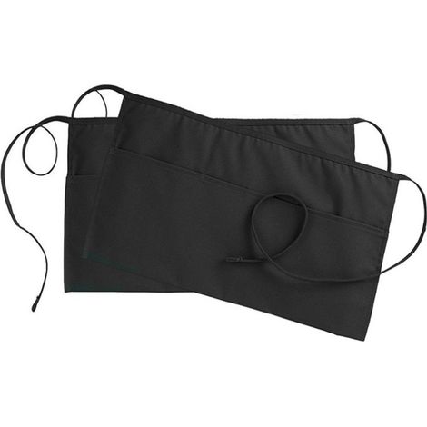 Tablier à poche pour homme et femme, tablier court pour serveurs, cuisine, restaurant, barbecue (lot de 2) (1/5)