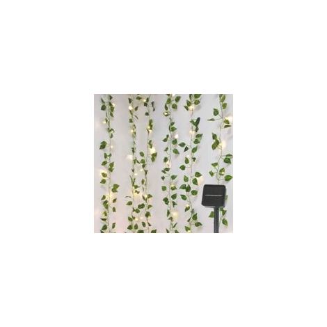 Solarbetriebene Lichterkette für den Außenbereich, künstlicher Efeu, 10 m, 100 LEDs, wasserdicht, 8 Lichtmodi, für Garten, Terrasse, Balkon, Party – Crezuo